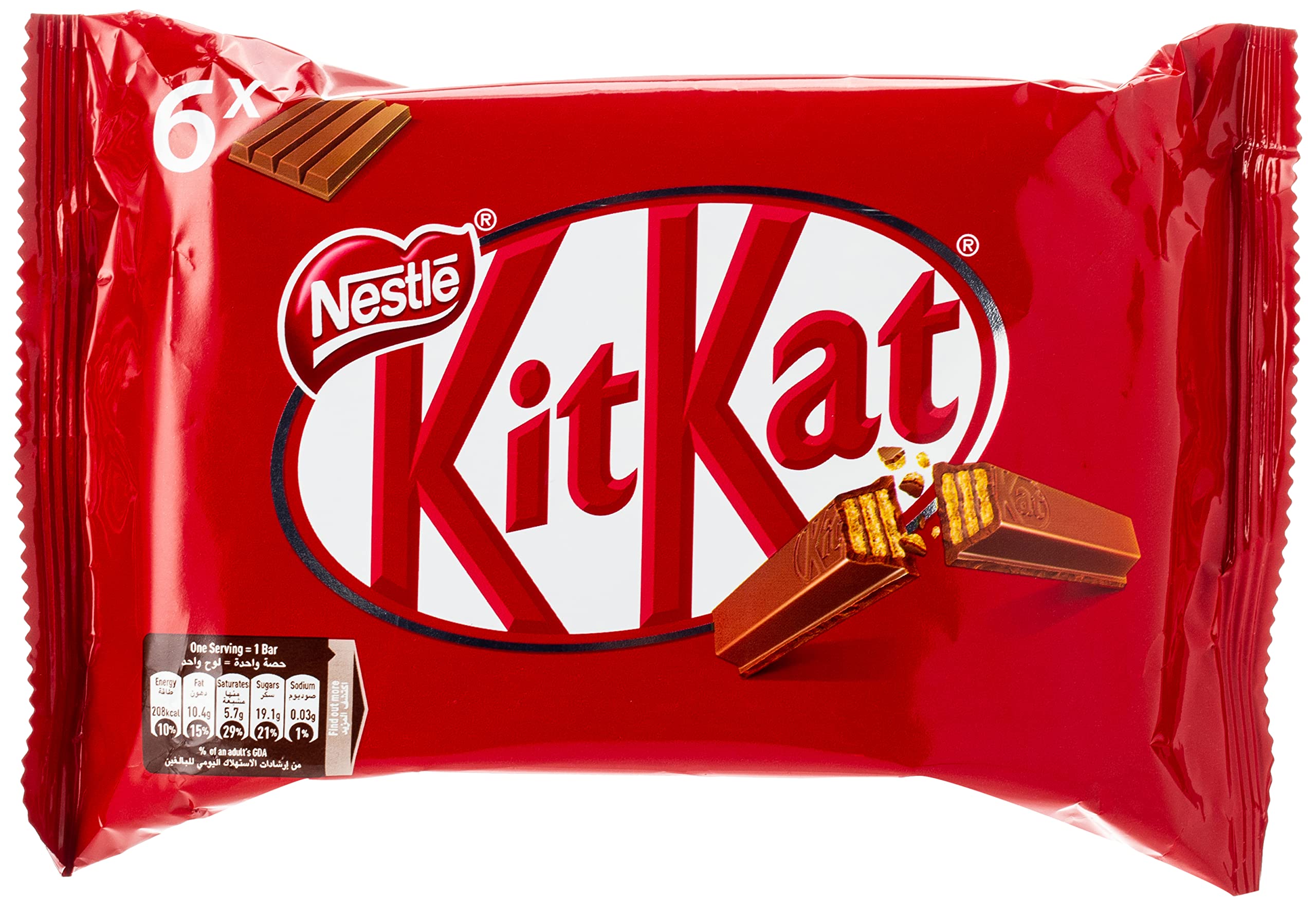 Nestle Kitkat 4 Finger Milk Chocolate Wafer Bar, 41.5 g (Pack of 6)
