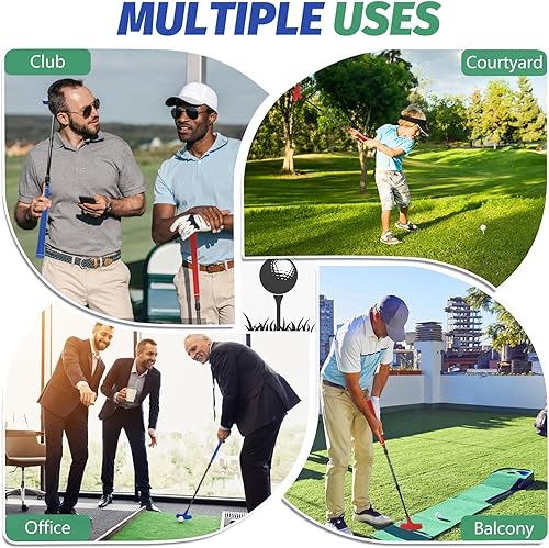 Miniatura 6 de Putter de golf, paquete de 2 putters de golf para hombres y mujeres, mini putter bidireccional para diestros o zurdos, juego de golf ajustable para