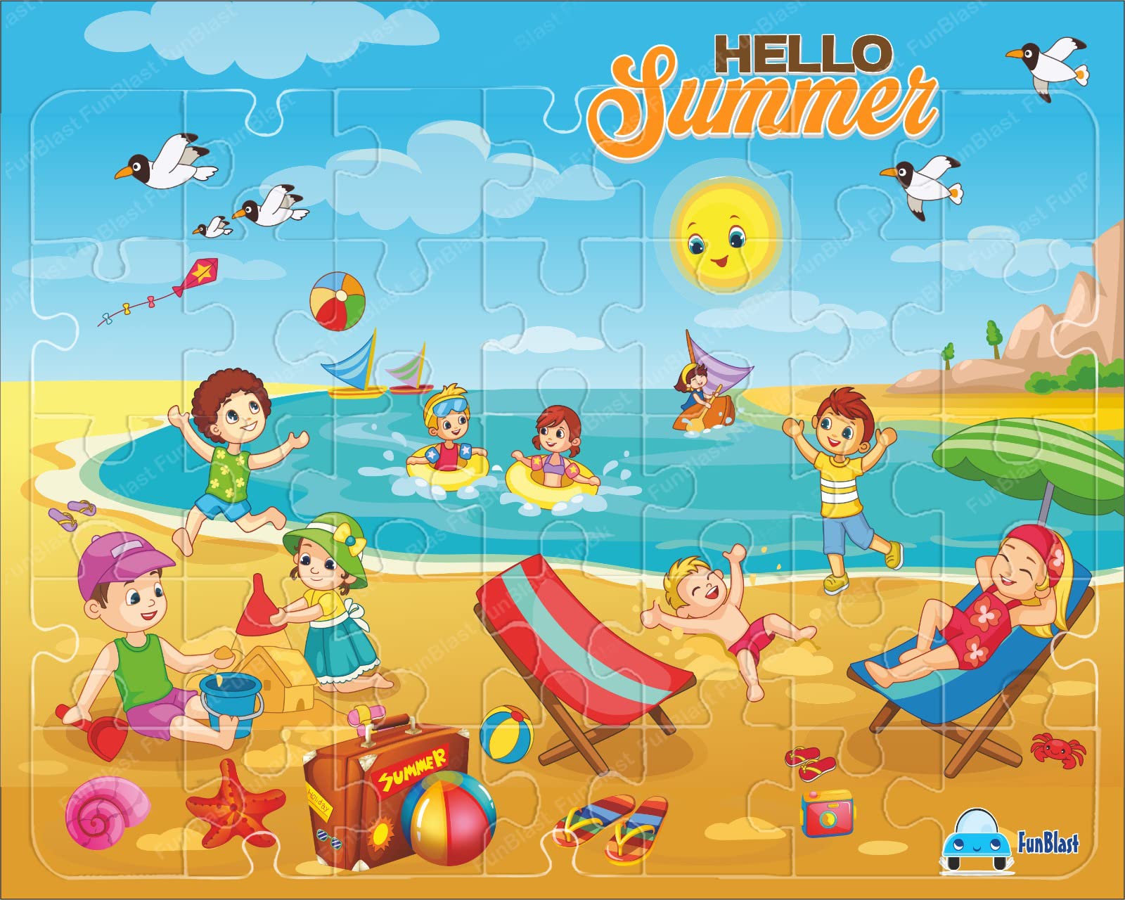 FunBlast Puzzles for Kids - 35 Pcs Summer Season Jigsaw Puzzle for Kids of Age 3-5 Years, Acrylic Board Jigsaw Puzzles, Floor Puzzle for Children, Learning and Educational Jigsaw Puzzle Toys (Multicolor) (B0C61LNJGY) Amazon Price History, Amazon Price Tracker