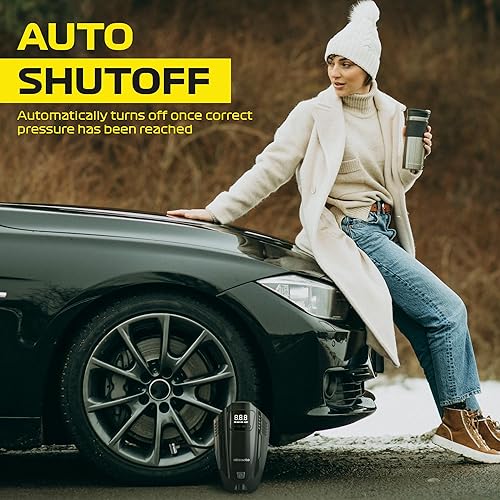 Miniatura 7 de Airmoto Compresor de aire portátil MX100 - Bomba de aire para neumáticos de automóvil - Compresor de aire de 12 V CC para automóvil, motocicleta,