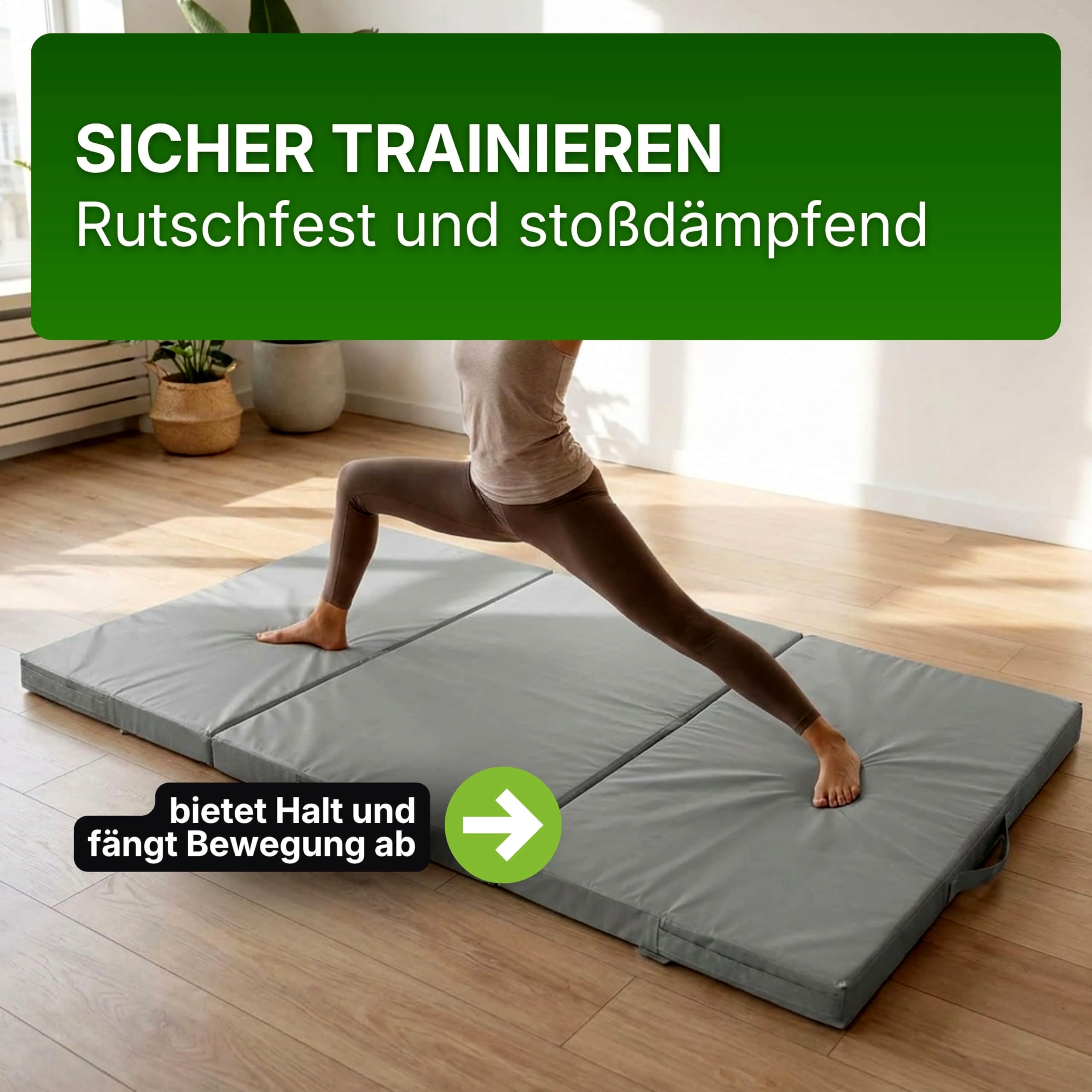 Gartenpirat Universal Bodenmatte 200x100x10 cm Sportmatte Kinder Weichbodenmatte 4-teilig klappbar