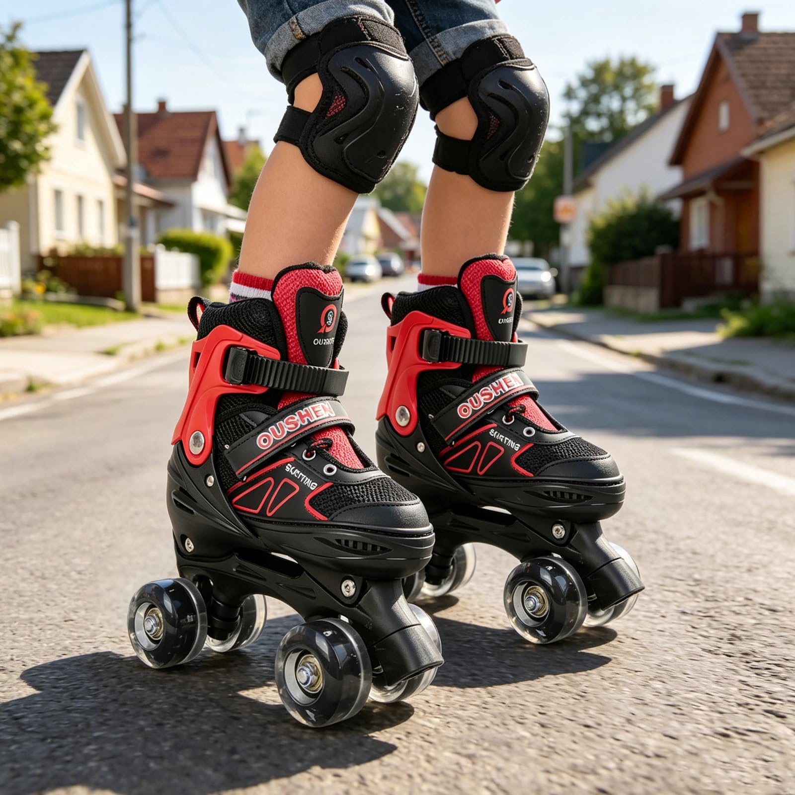 Patines de ruedas ajustables para niños y niñas, con 4 ruedas luminosas, para principiantes, regalo de Navidad de cumpleaños
