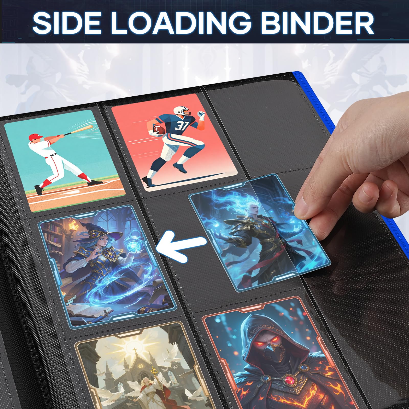 Amazon.com: Trading Card Binder, Card Binder Album Folder Book Fit for MTG Baseball  Football Sports Cards, Easy to Use Card Collection Binder (Navy Blue, 360  Pockets) : Toys & Games
