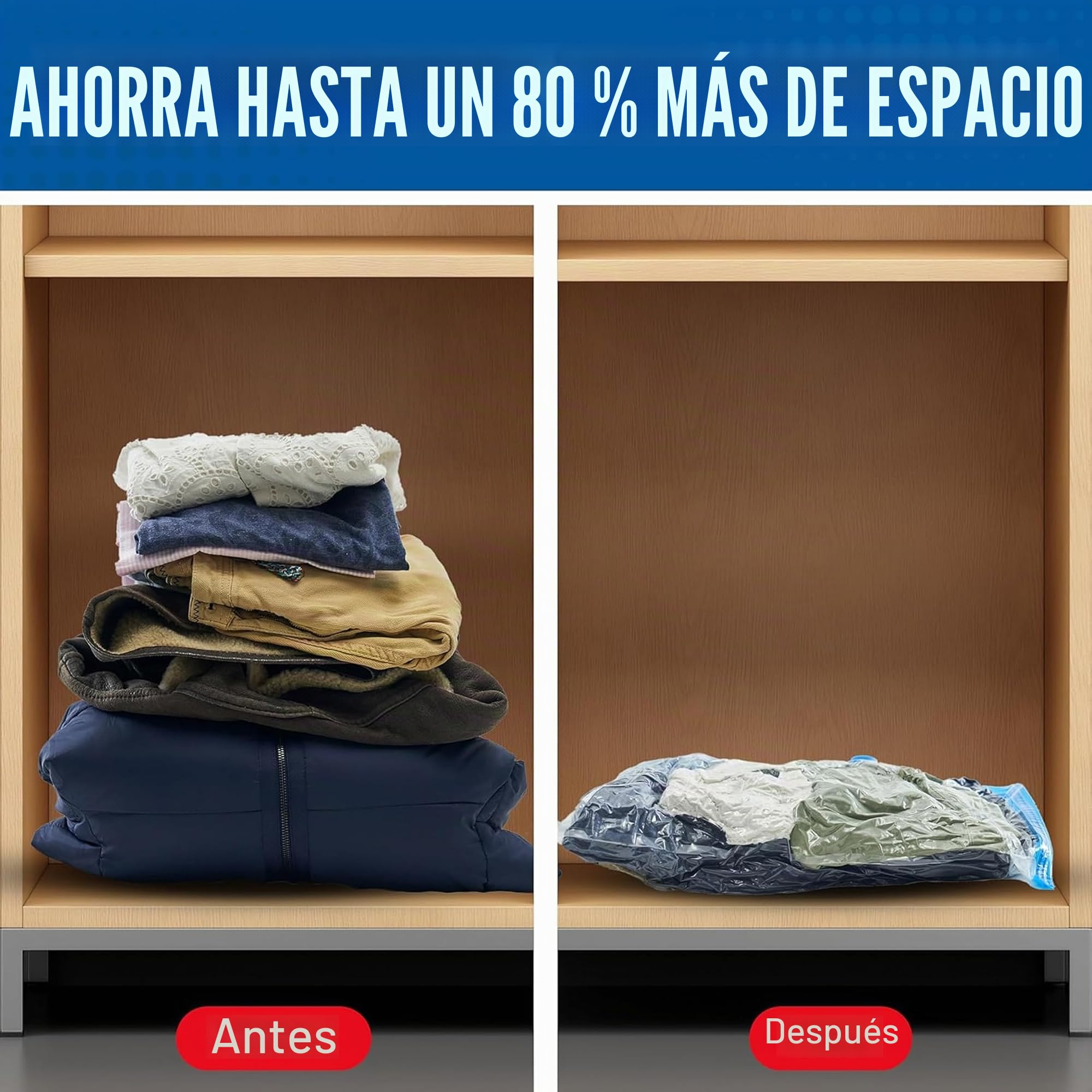 Paquete de 20 bolsas de almacenamiento al vacío variadas para edredones, mantas y ropa, bolsas de compresión selladas al vacío con bomba de mano, bolsas de almacenamiento ahorradoras de espacio para