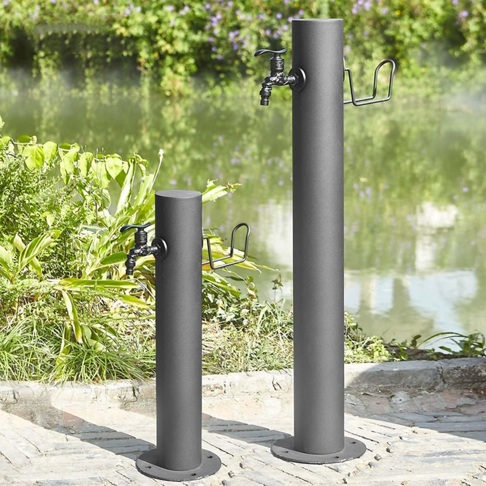 Genérico Columna de Agua Exterior Independiente de Acero Inoxidable 304 con Grifo - Soporte Manguera para Lavado de Autos, jardinería, decoración de paisajes y Fuente de hidrante de Jar