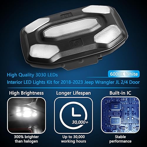 Miniatura 8 de sukemichi Luces interiores LED Luz de cúpula para Jeep JL, kit de luz interior de repuesto, lámpara de techo LED, luz de lectura para Jeep Wrangler