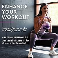 Vista 5 de Polyfit Adjustable Kettlebell 5 lb - 12 lb Kettlebells Weights Set for Home Gym Kettle Bell Sets for Women at Home