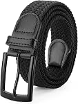 SUOSDEY Elastic Braided Belts for Men, Woven Stretch Belts for Golf Casual Jeans Shorts 1.3" width