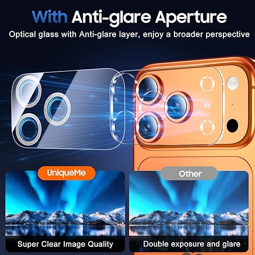 Miniatura 307 de UniqueMe [Paquete de 3 protectores de lente de cámara compatibles con iPhone 14 Pro Max/iPhone 14 Pro, vidrio templado, [compatible con fundas]