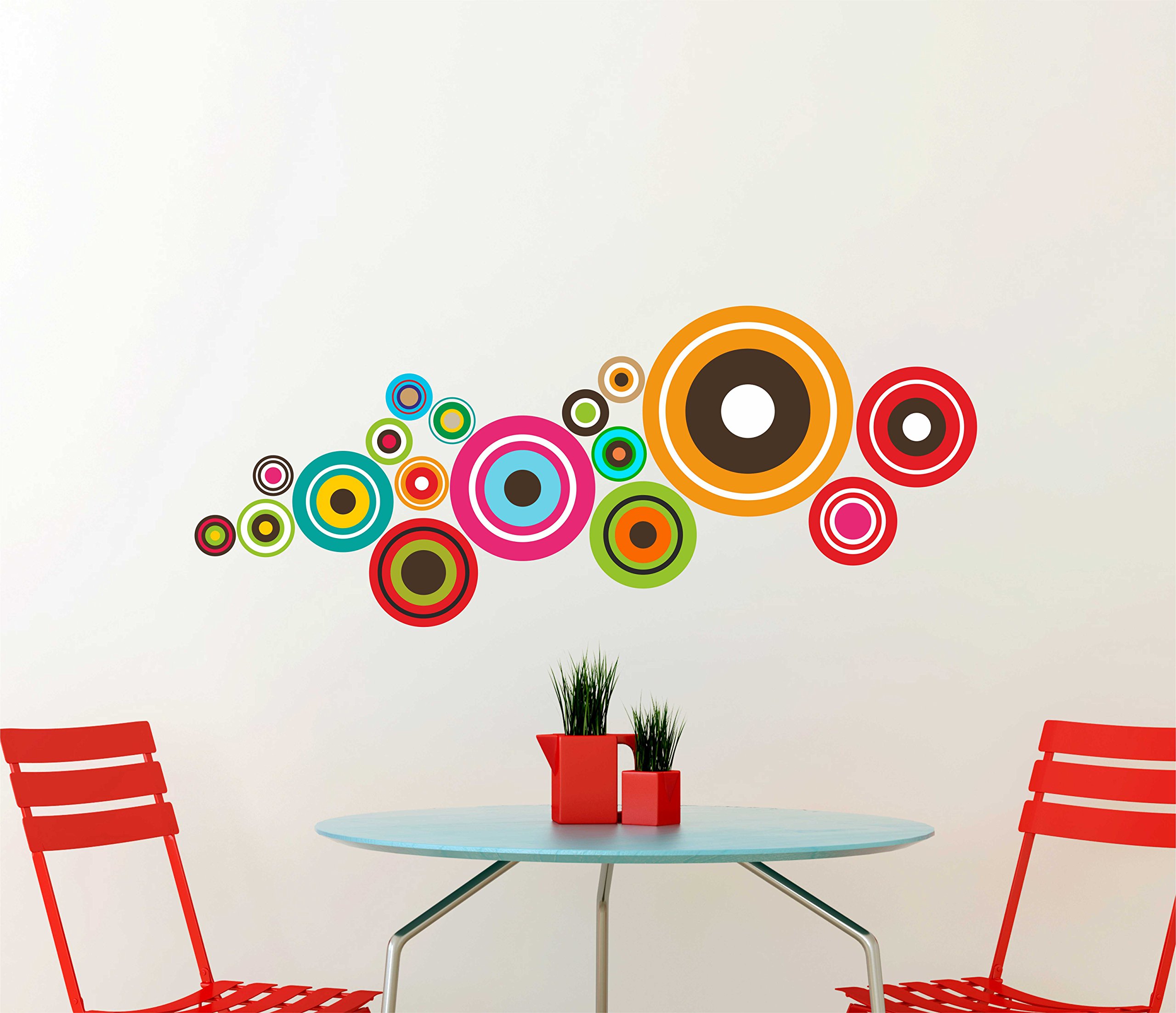 Decals Design 'Colourful Polka Dots' Wall Sticker (PVC Vinyl, 50 cm x 70 cm, Multi Color)
