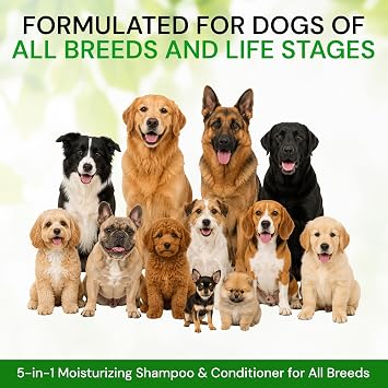 All Stages Natural Dog Shampoo and Conditioner Set with Aloe Vera pH-balanced Dog Grooming Shampoo and Conditioner for Dogs, Tear-Free Moisturizing Dog Shampoo Sensitive Skin 1 Gallon