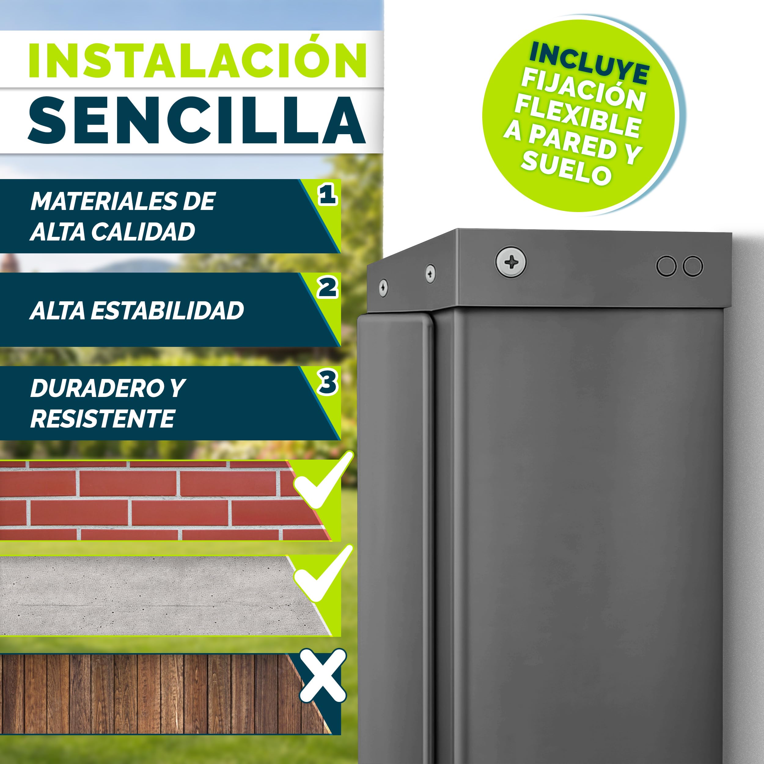 tillvex® Toldo Lateral 200 x 300 cm Extensible y Opaco con Cubierta | Protección Visual para balcón, jardín y terraza | Estor Lateral con Soporte de Pared | Protección Solar de Acero Inoxidable