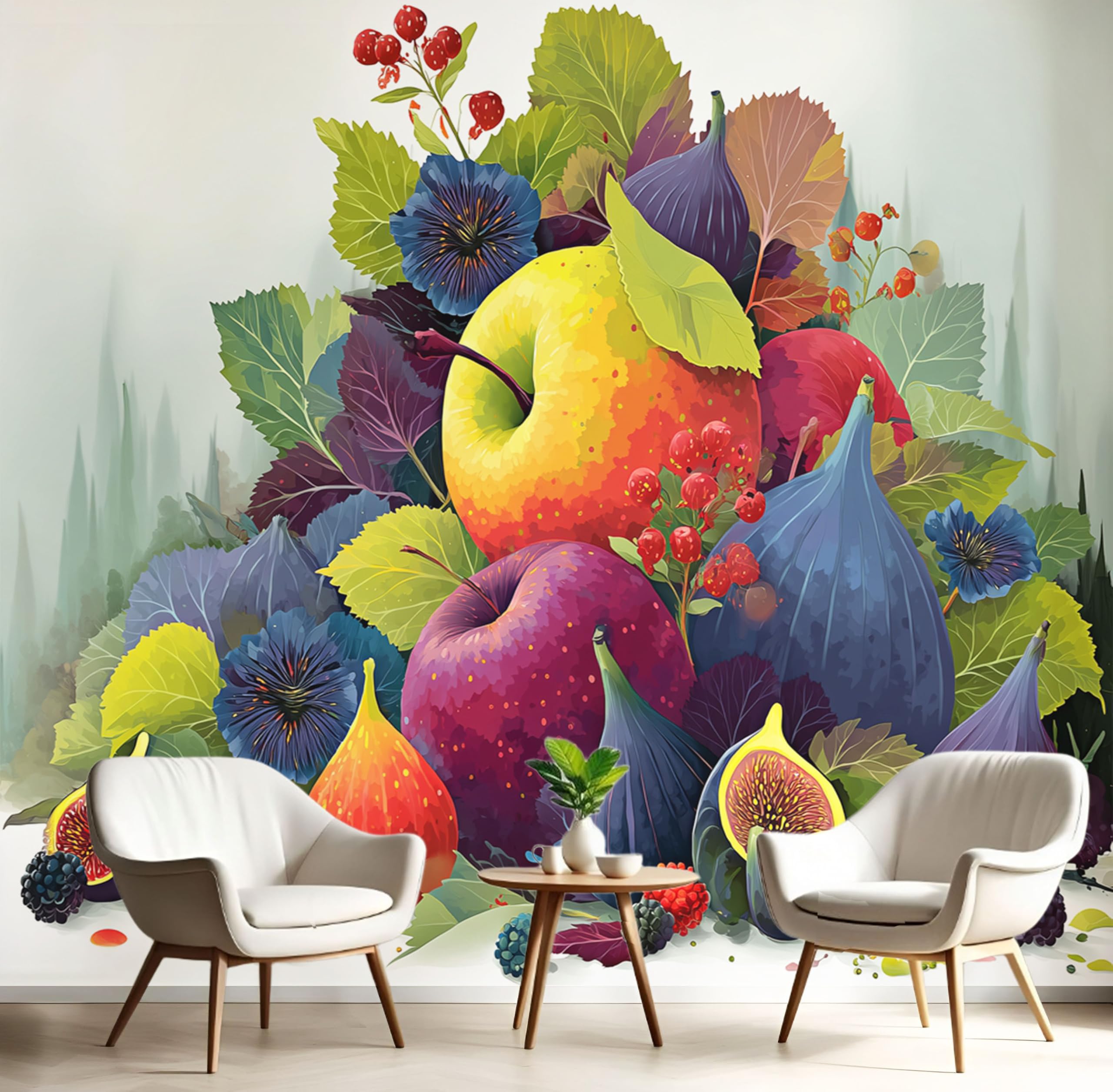 Papier peint panoramique 3D effet soie lavable pour chambre et salon