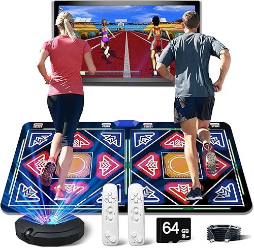 HSAHL Alfombrillas de baile electrónicas musicales HDMI con cámara HD, tarjeta de memoria de 64G, cuenta con 635 juegos y cientos de canciones,