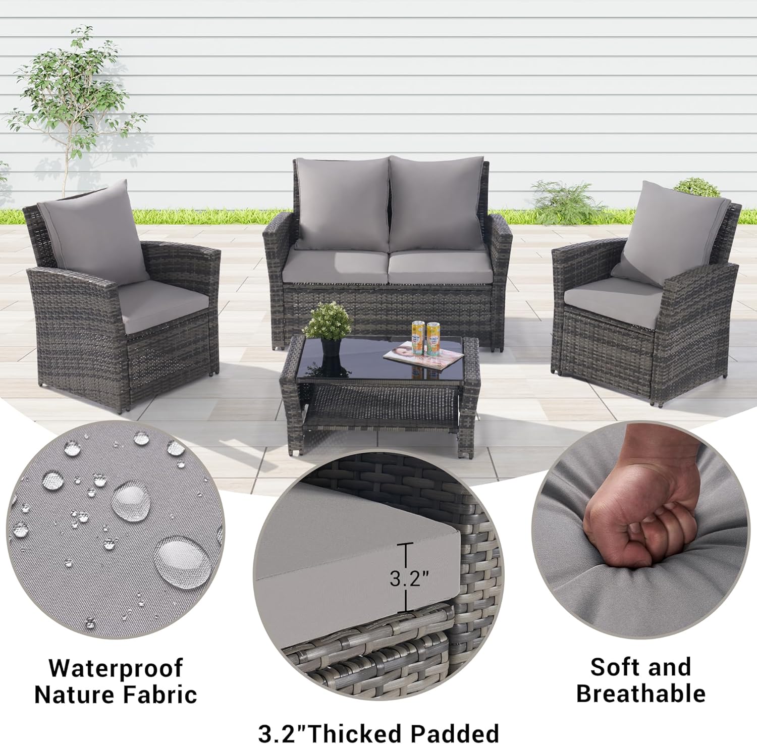 Transform Your Outdoors: The Ultimate 4-Piece Wicker Patio Furniture Set Review