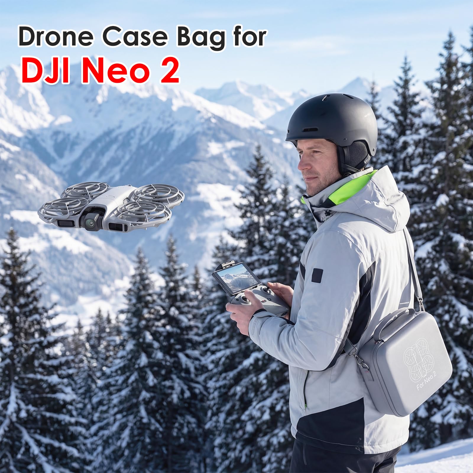 Borsa porta drone per DJI Neo 2, custodia rigida impermeabile per DJI Neo 2, borsa da viaggio in PU portatile e compatta con tracolla