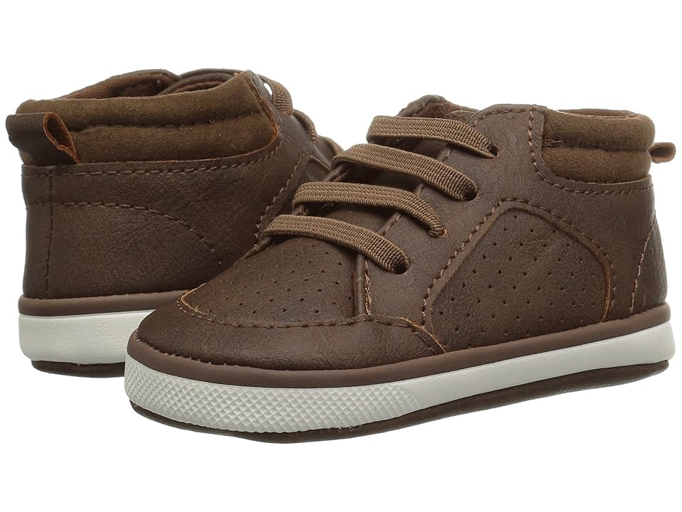 

Baby Deer Soft Sole Distressed Hi-Top (Infant) (Brown) Boy's Shoes