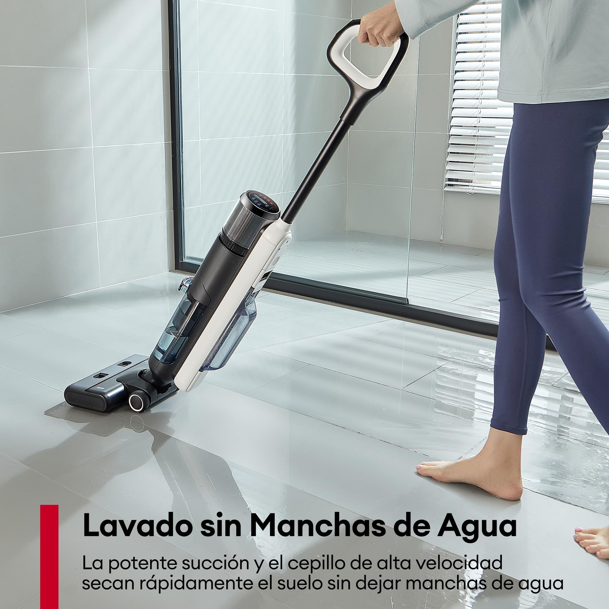 Ultenic AC1 Elite Aspiradora sin Cable Inteligente, Escoba Friegasuelos, Aspiradora en Seco y Húmedo, Tanque Doble, Ligero, Pantalla Digital, Autolimpieza