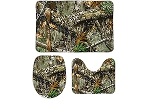 Camo Bathroom Set: Autumn Hunting Tree Pattern Rugs for Your Bathroom Retreat