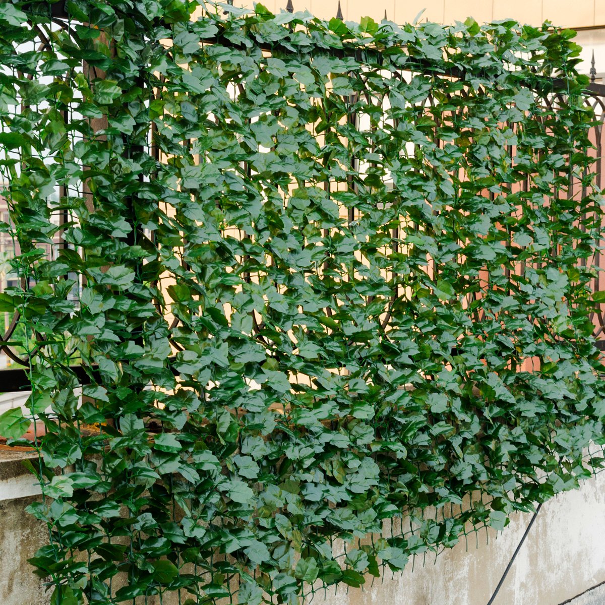 COSTWAY Clôture en Feuillage Artificielle 150 x 240CM avec Feuilles de Lierre en Polyester Protection UV, Haie Artificielle Brise Vue pour Balcon,Terrasse,Jardin Vert