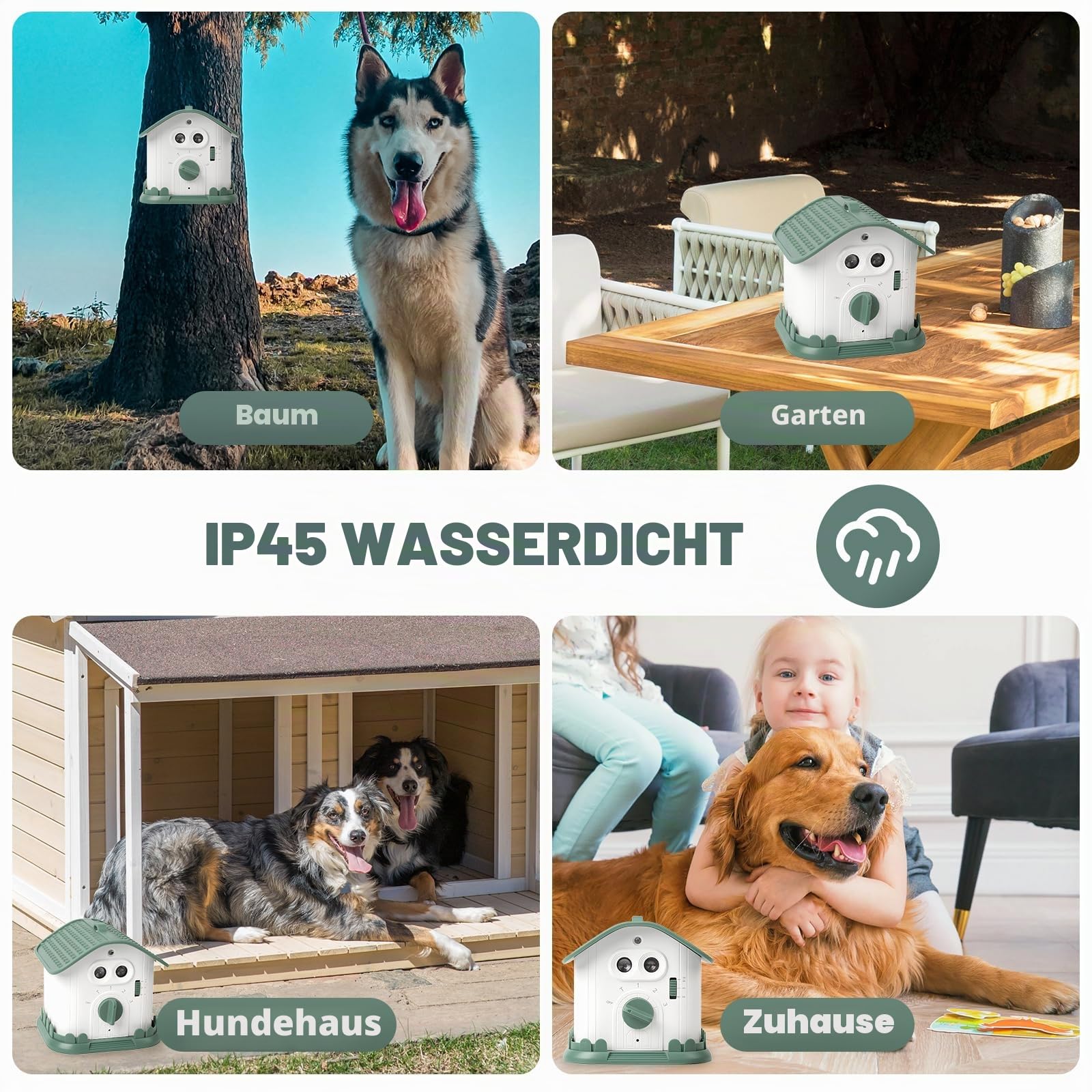 Anti Bell Gerät Hunde, 50FT Stopp Hundebell Gerät, Automatischer Ultraschall Anti Bellen, wiederaufladbares Antibell für Hunde mit 3 Modi , IPX4 Wasserdichtes Anti-Bell-Mittel für Innen & Außen