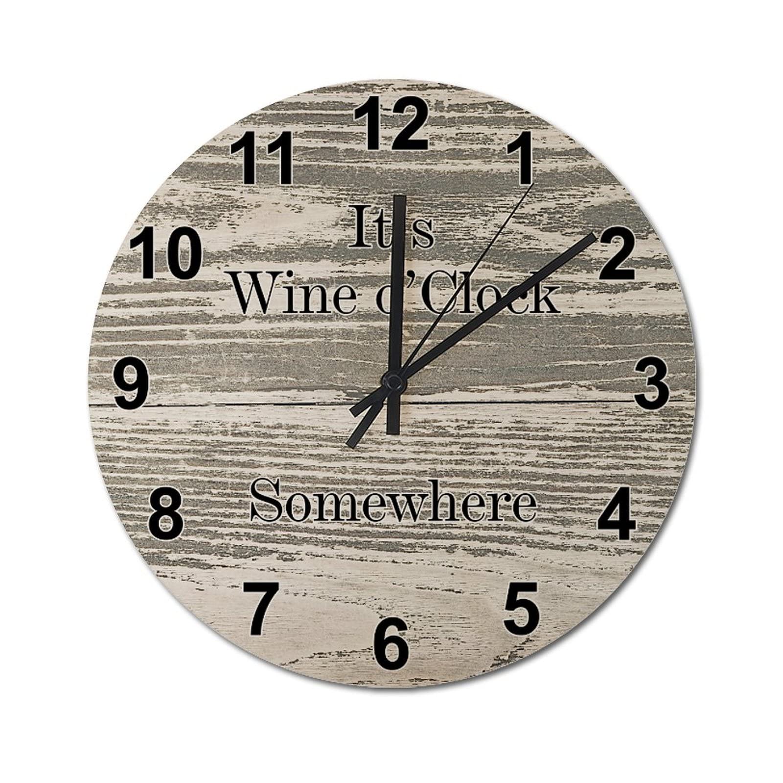 Horloge murale vin vintage déco bistrot pour cuisine et cave à vin