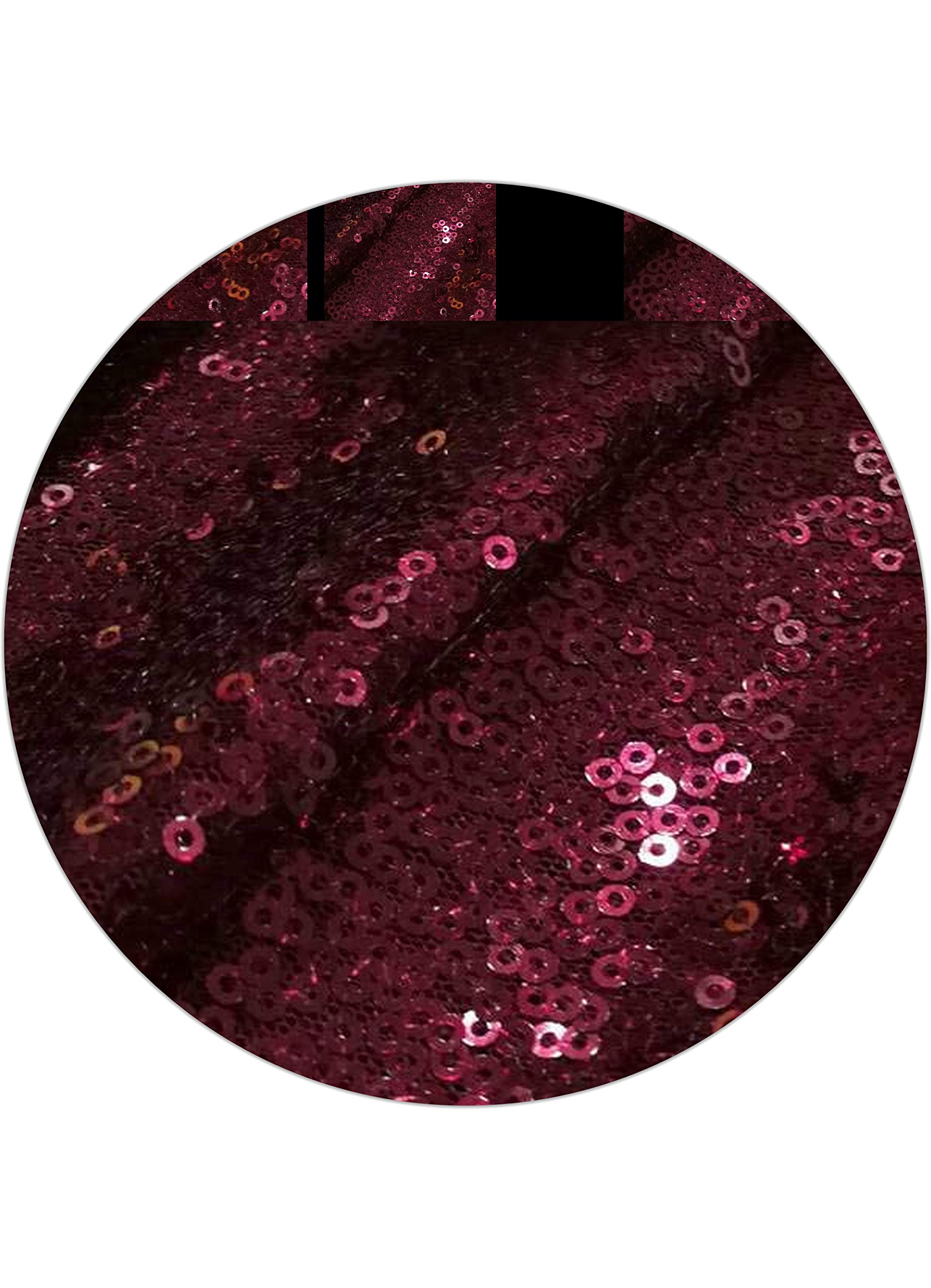 Burgundy Glitz Sequin Mini Disc Fabric 5 Yards - Sparkly Glitz Sequins | DIY Arts - 54" Wide Colorful Sequin Fabric by Yard | for Tablecloth, Table Runner Home - Clothing and Event Décor Burgundy Glitz Sequin Mini Disc Fabric 5 Yards - Sparkly Glitz Sequins | DIY Arts - 54" Wide Colorful Sequin Fabric by Yard | for Tablecloth, Table Runner Home - Clothing and Event Décor