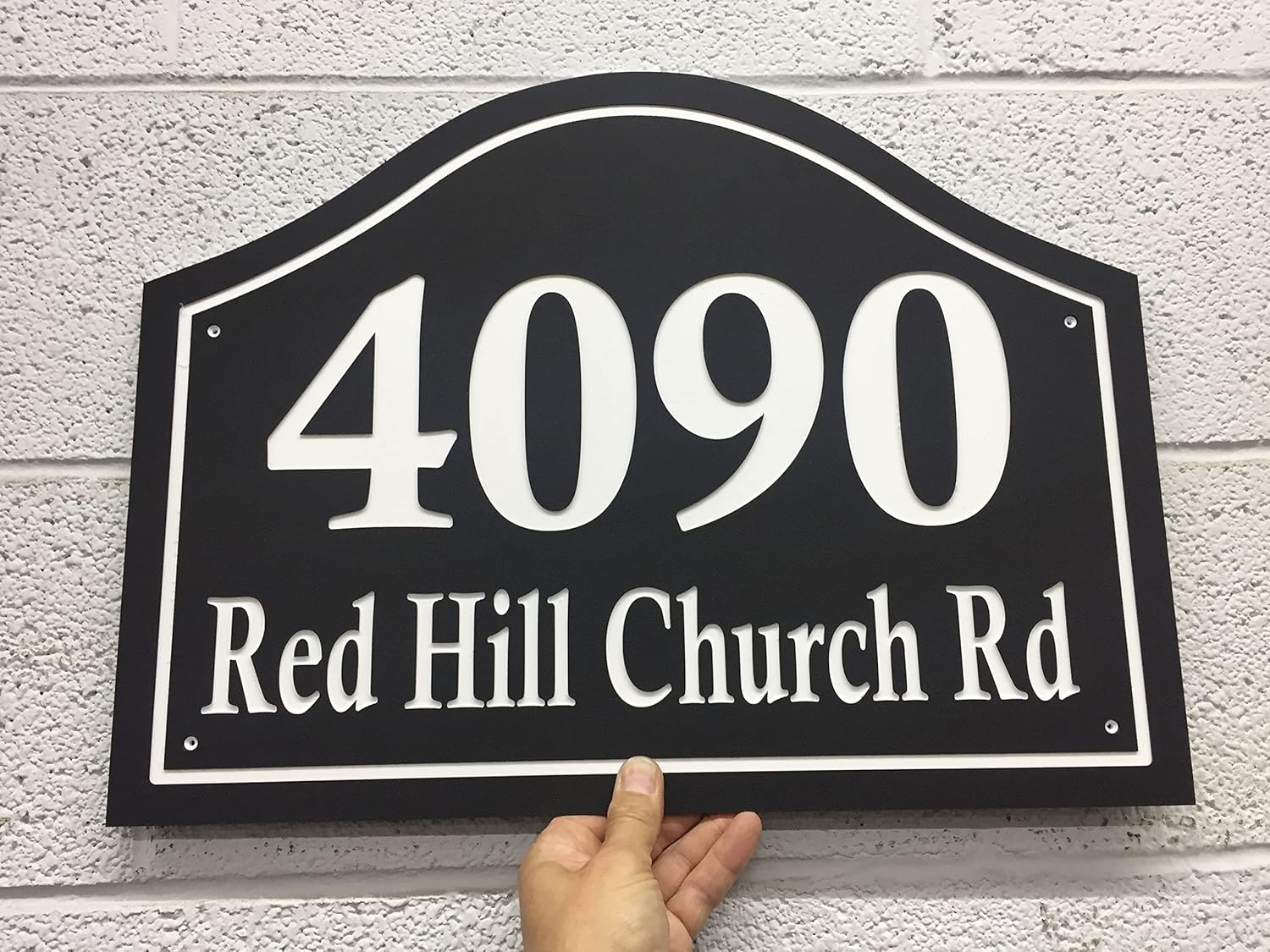 Arched House Number Plaque To Fit Mayne Nantucket Monument 19.85x14.85” 1/4" King ColorCore Black/White