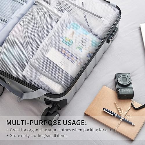 Miniatura 8 de 4 bolsas de malla de panal para ropa delicada con cremallera, bolsas de lavado de ropa para ropa interior, lencería, brasier, blusa, medias,