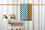 Madi-Cadi Luxurious Checkered Cotton Hand Towels Set of 5 - Soft, Absorbent, and Decorative Checkered Design for Bathroom, Kitchen, Gym, and Spa - 13 x 29 Inches for Any Occasion