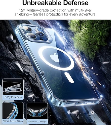 Miniatura 3 de TORRAS Funda ultramagnética para iPhone 15 Pro con soporte para cámara Stash, supera el 3 veces de grado mil, a prueba de golpes y compatible con