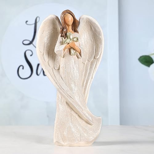 Miniatura 2 de Hodao Figura de resina de ángel rezando de 89 pulgadas para regalos decoración del hogar rezando conmemorando la estatua de ángel exquisitamente