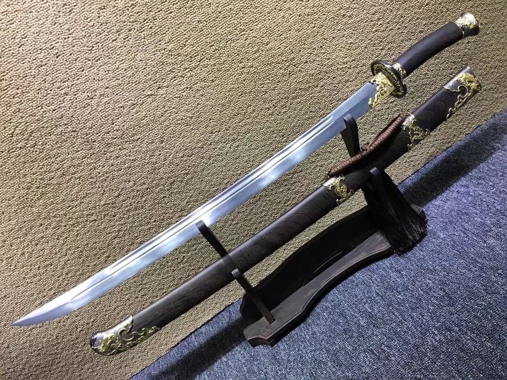 Dao jian,Broadsword,Handmade Folding Steel Blade,Rosewood Scabbard,Alloy Fittings