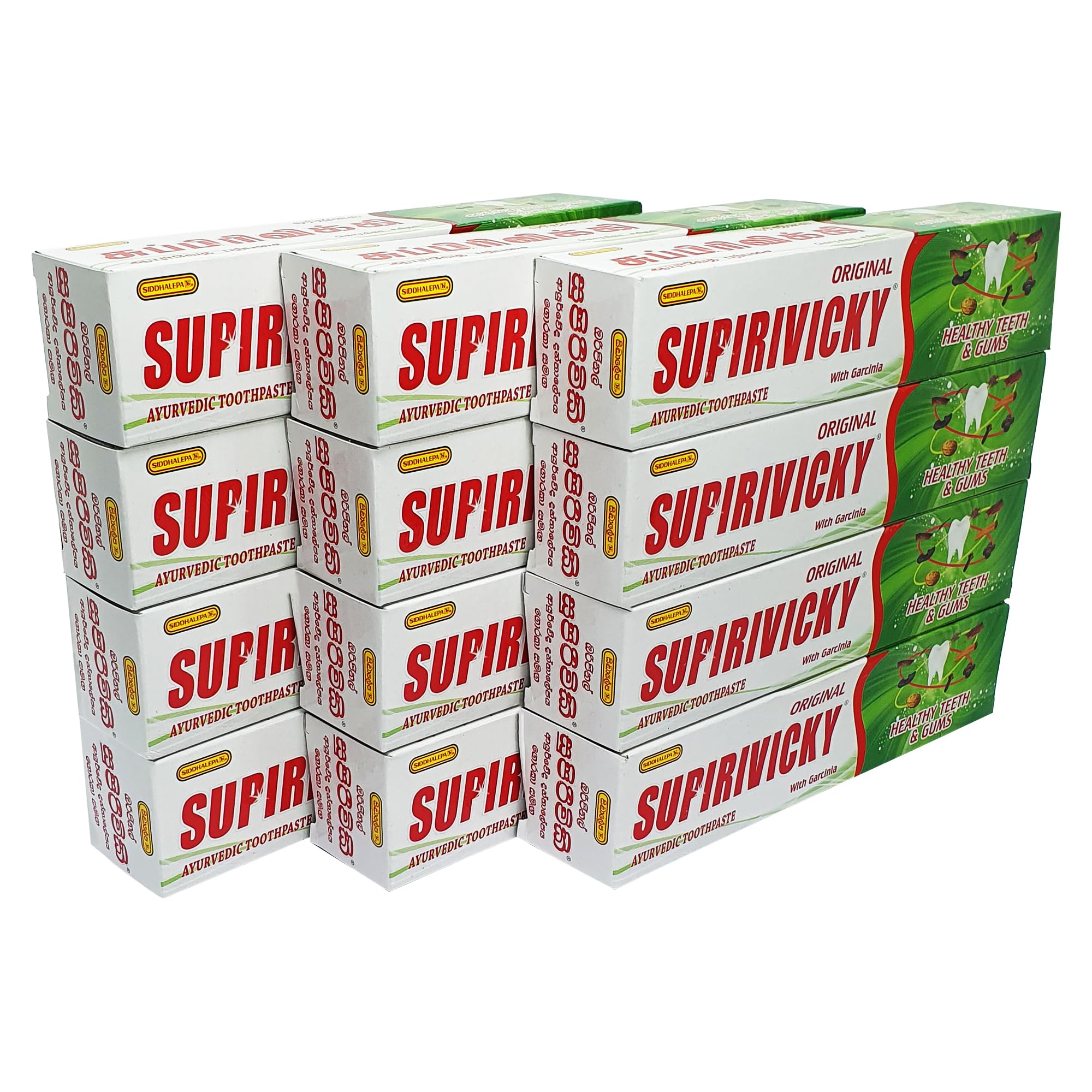 Siddhalepa® Supirivicky Ayurveda-Zahnpasta (110 g), Packung mit 12 Stück