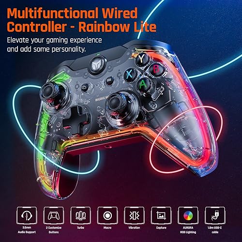 Miniatura 2 de Wired Controllers, BIGBIG WON PC Gaming Controller RGB2 Custom ButtonsMacroTurbo, Controller for PC Win10&11, Controller for Switch for Zelda Tears