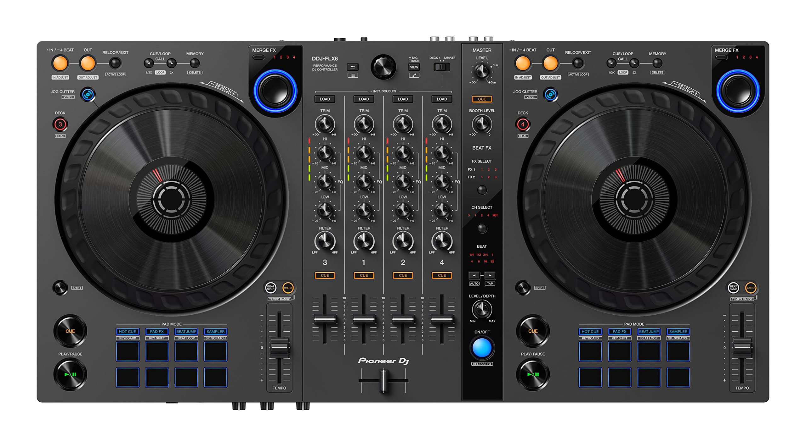 Amazon.com: Pioneer DDJ FLX6-GT - Paquete de controlador DJ con