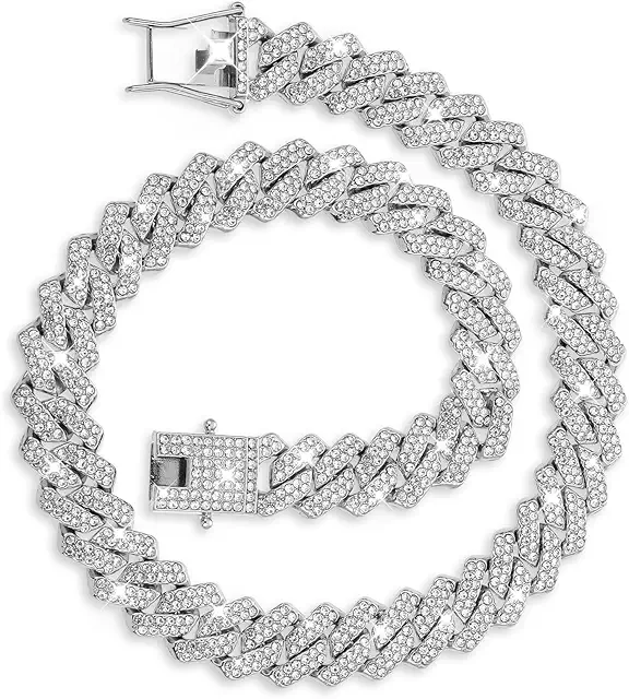 Men's Diamond Cuban Link Chain Necklace - Iced Out Hip Hop Jewelry