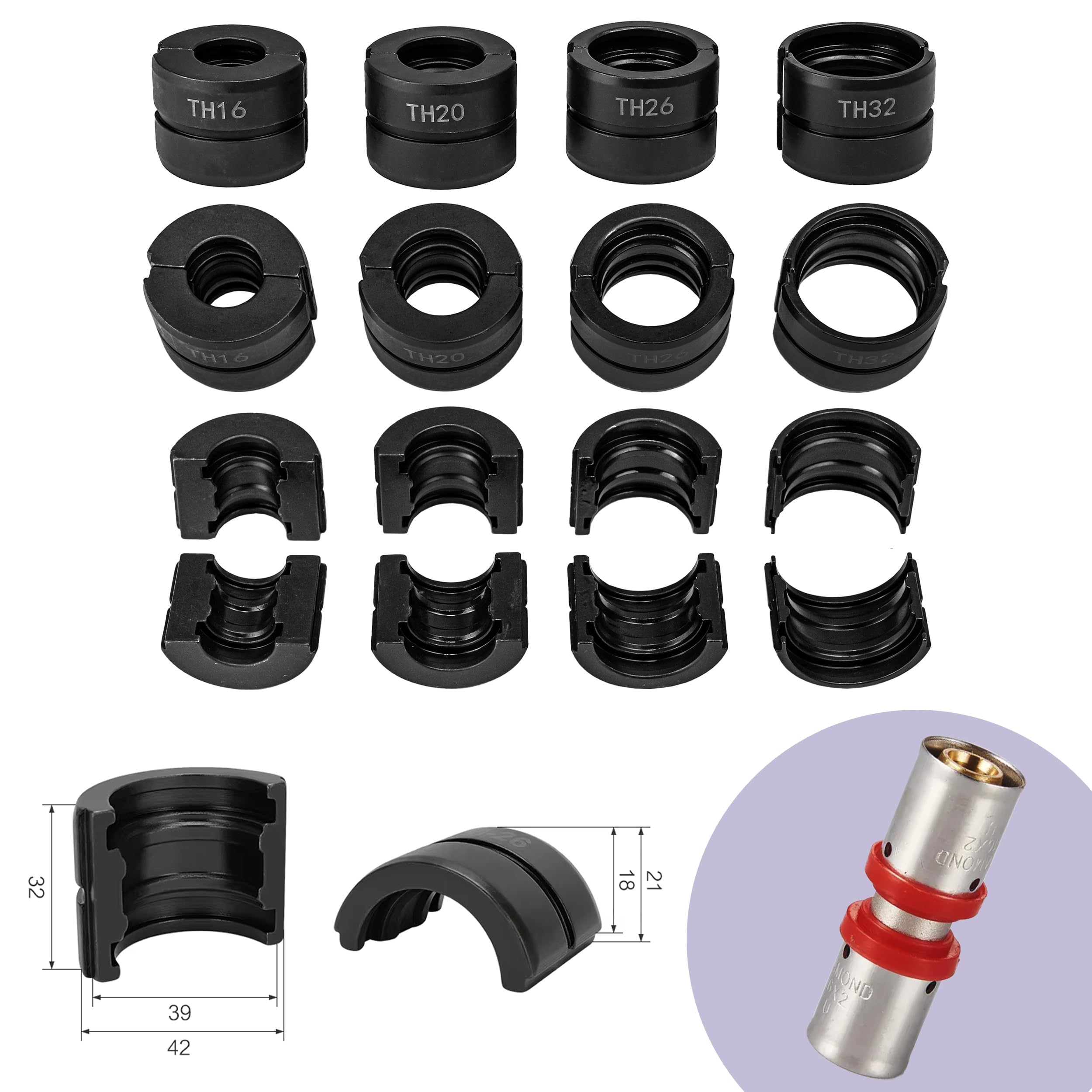 ZACISKARKA HYDRAULICZNA DO RUR PEX + MATRYCE V/U/TH 15-32MM FUGERT FUG-0113