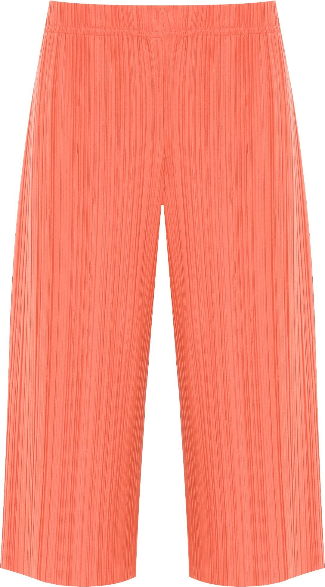 WearAll Women's Plus Pleated Elasticated Culottes Ladies Stretch Baggy Fit Shorts Pants - Coral - 12-14