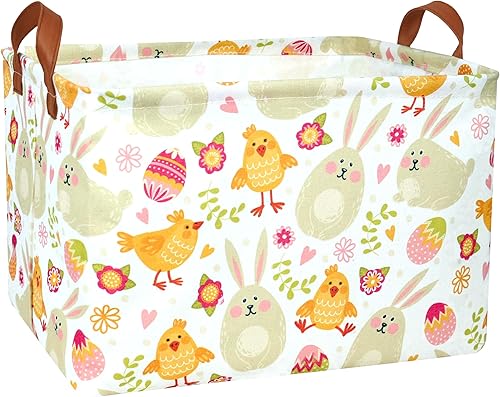 Miniatura 20 de Cestas de Pascua grandes para niños, cesta de Pascua personalizada, linda decoración de primavera para adolescentes y niños (huevo pequeño)