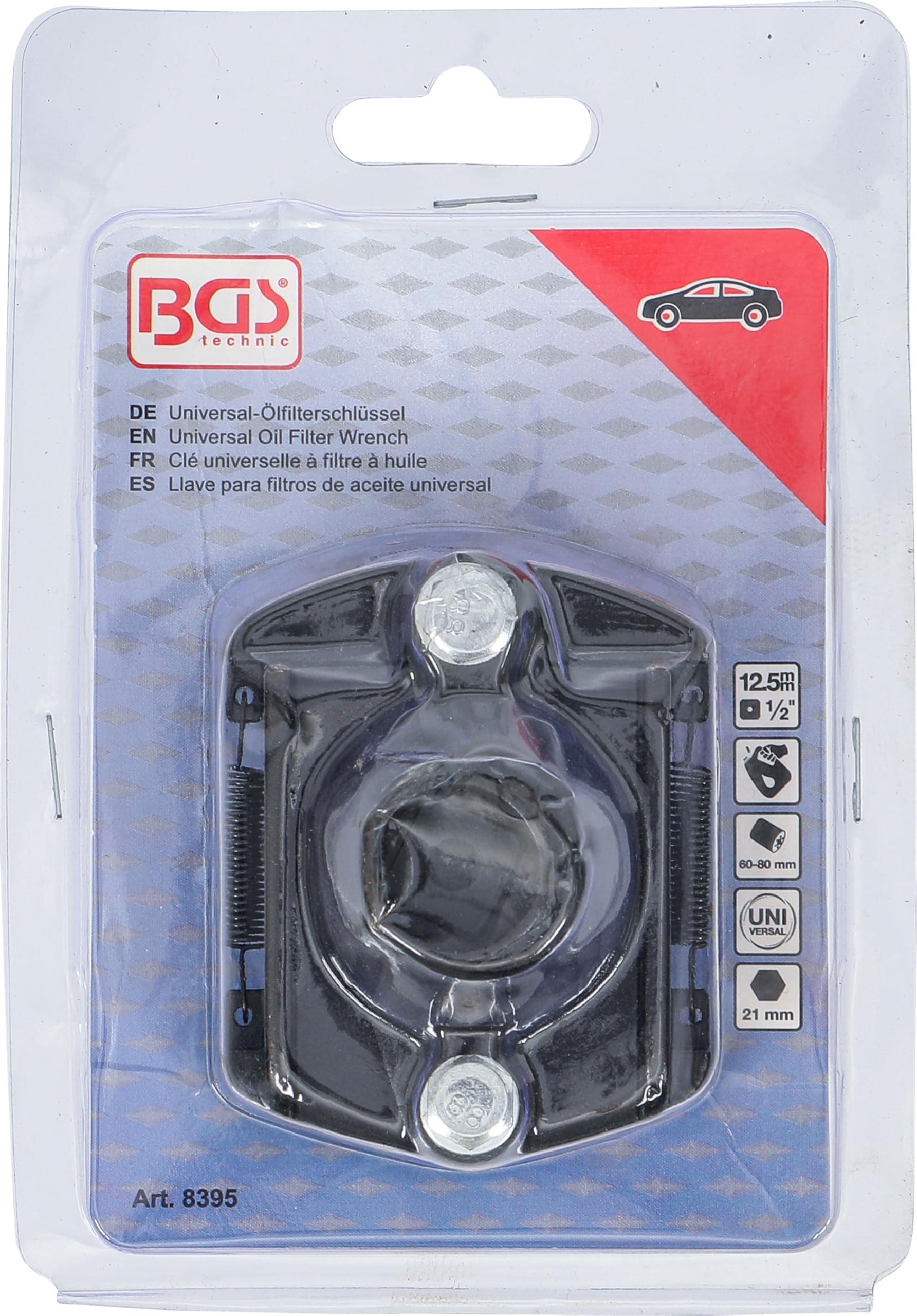 BGS 8395 | Uniwersalny klucz do filtra oleju | 12,5 mm (1/2") | Ø 60 - 80 mm