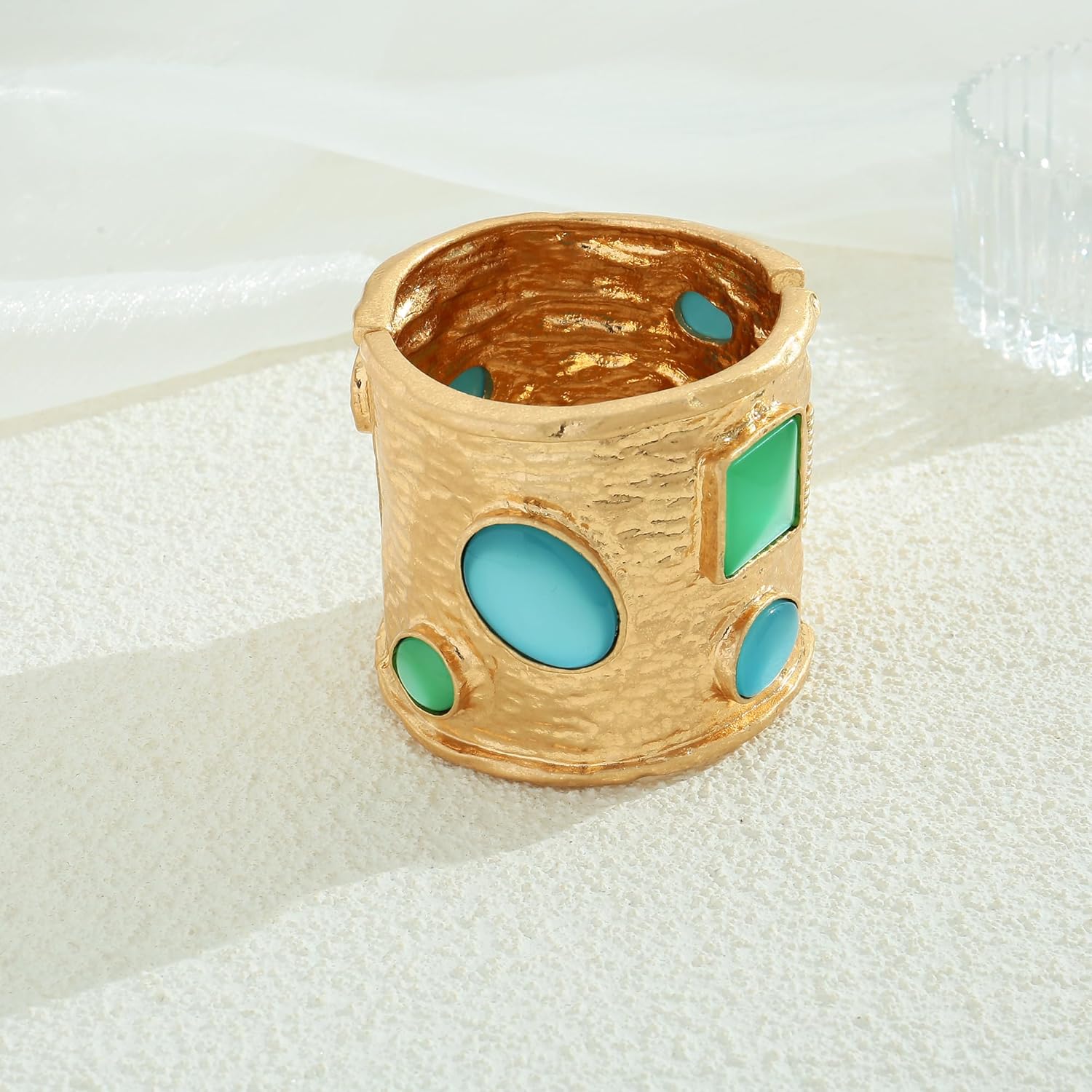 Chunky Hammered Gold Bracelet for Women Heavy Duty Gold Bangle Bracelets Vintage Bold Statement Bracelet Jewelry - Image 7