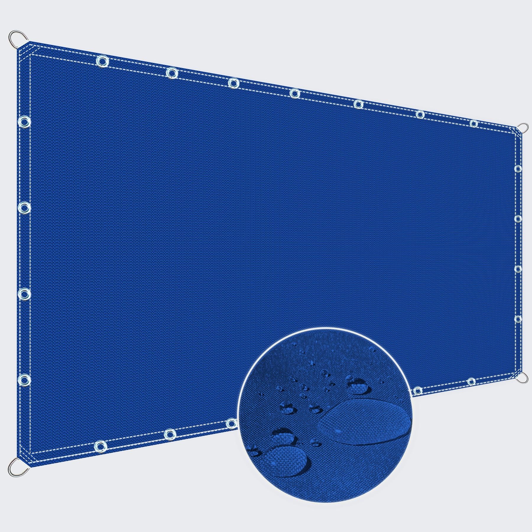 Voile D Ombrage Rectangulaire 260x240cm RéSistant aux DéChirures Corde Et Cravate Gratuites pour Piscine, Terrasse -Bleu Royal.