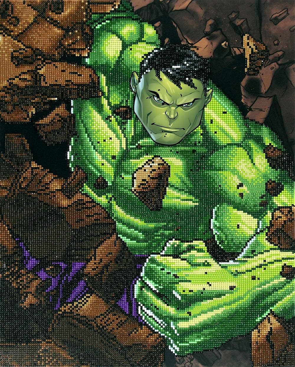 Camelot Licensed Collection of Facet Art Kits, Color - Green, 16.5" X 20.8", Hulk Smash