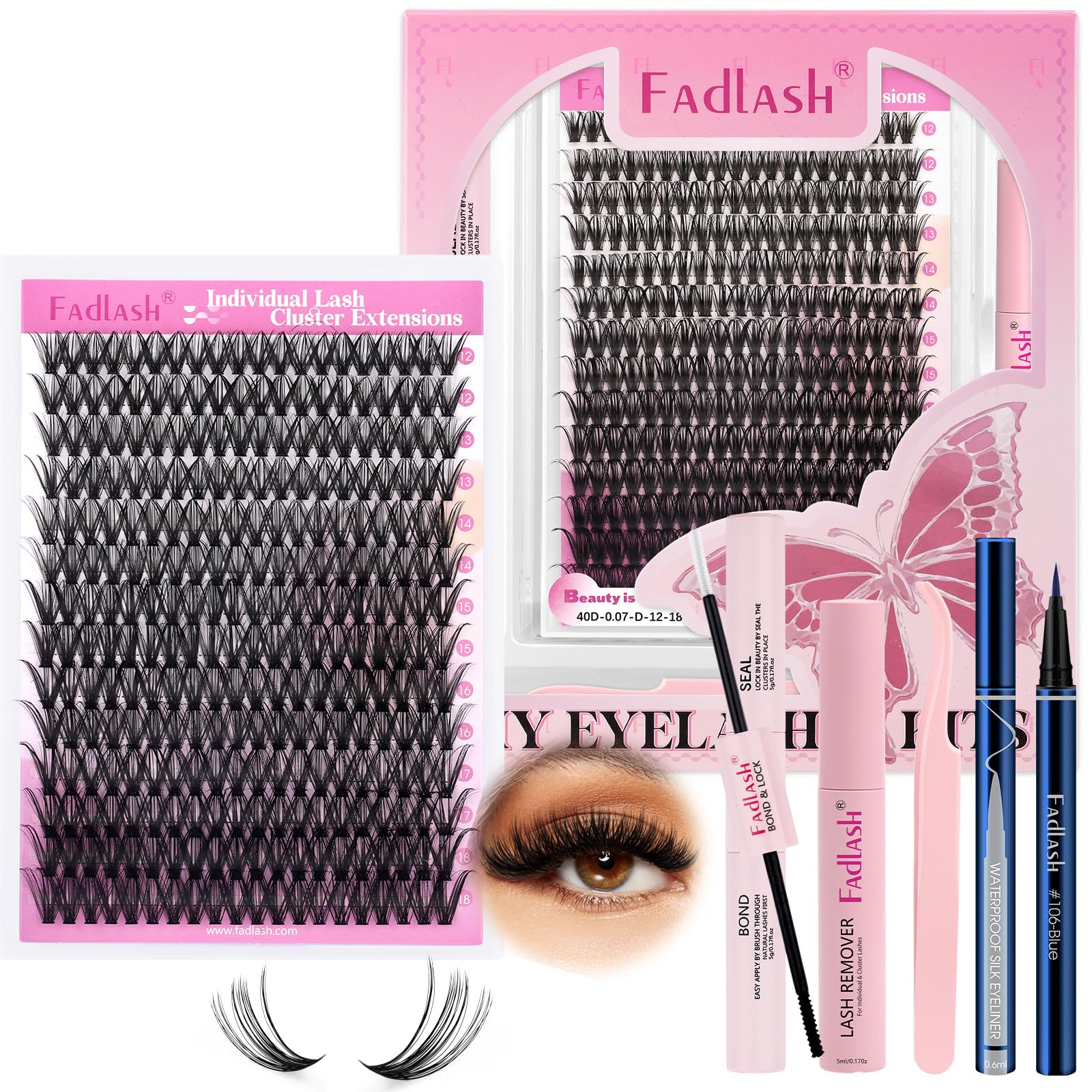 FADLASH Lash 120pcs 0.07mm D Curl 8-16mm 40D Mixed Trays Customizable DIY Eyelash Extensions for Beginners — view 91