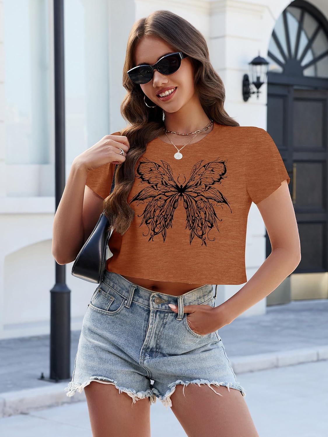 TAKEYAL Womens Cute Summer Graphic Crop Tops Tees Trendy Short Sleeve Loose Fit Y2K T-Shirts - Image 4