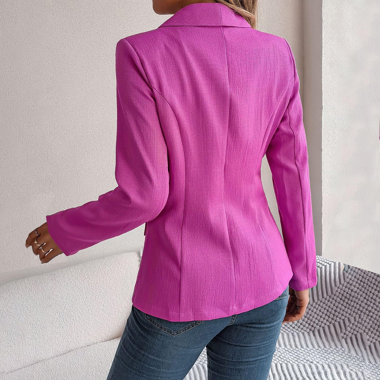 Blazer Damen Elegant Jacke Business Mantel Langarm Anzug Einfarbig