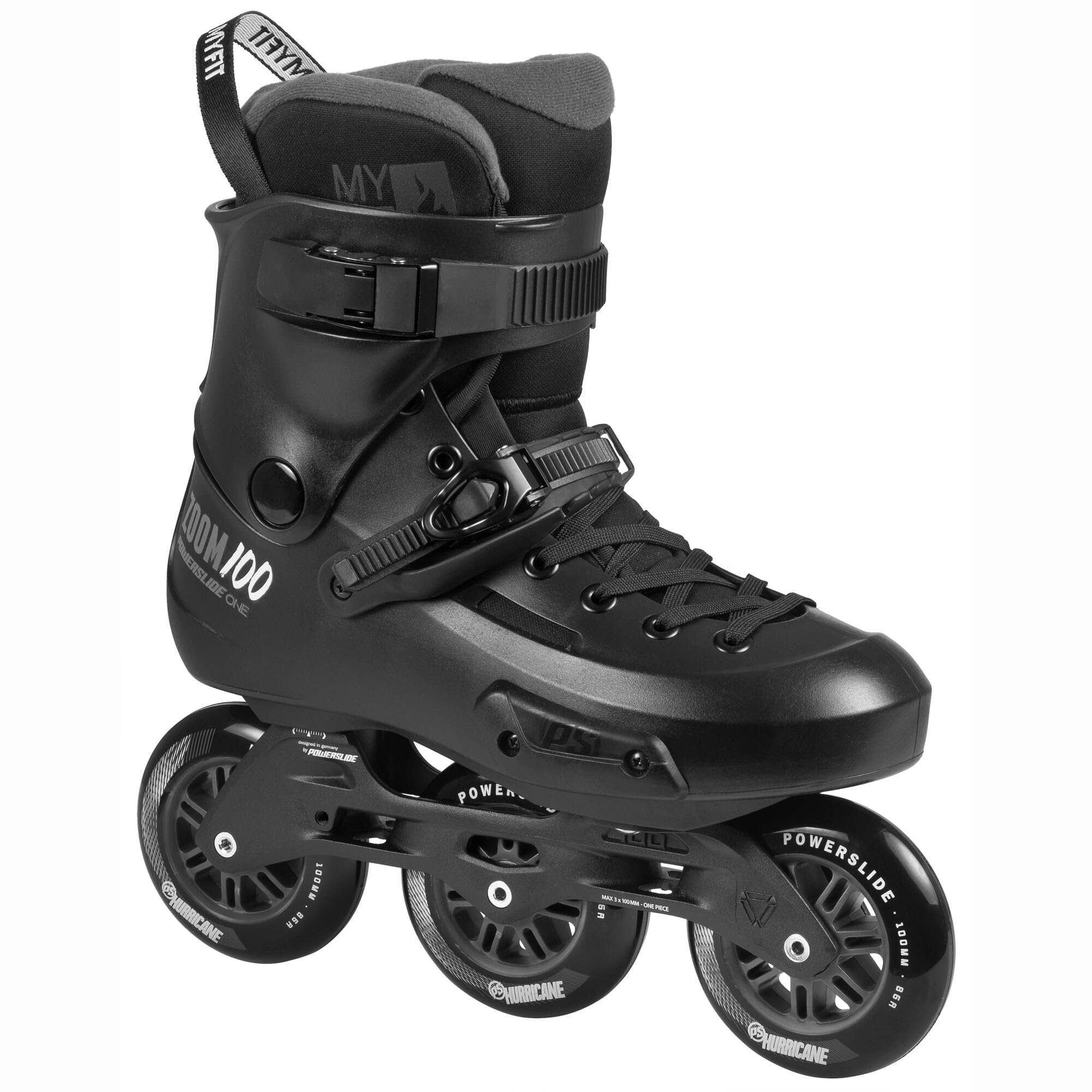 Powerslide Inline Skate Zoom Pro Black 100, für Urban und Fitness, für Damen und Herren
