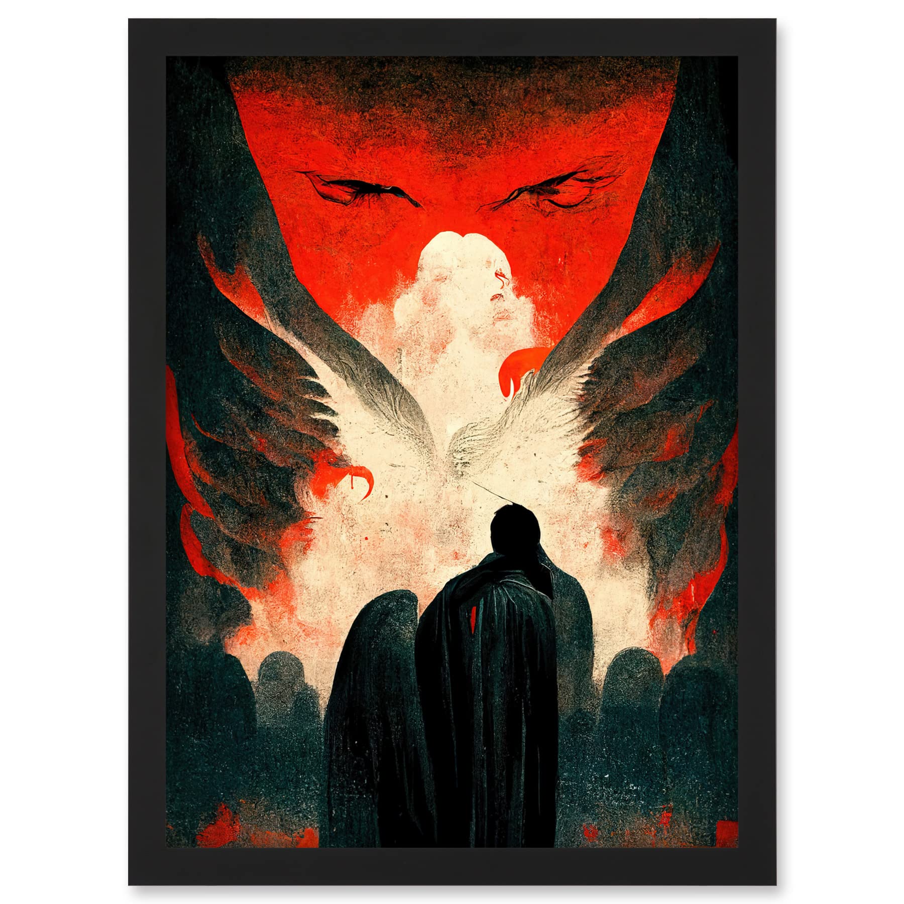 Doppelganger33 LTD Gates Of Hell Devil Satan Lucifer Evil Artwork Framed A3 Wall Art Print
