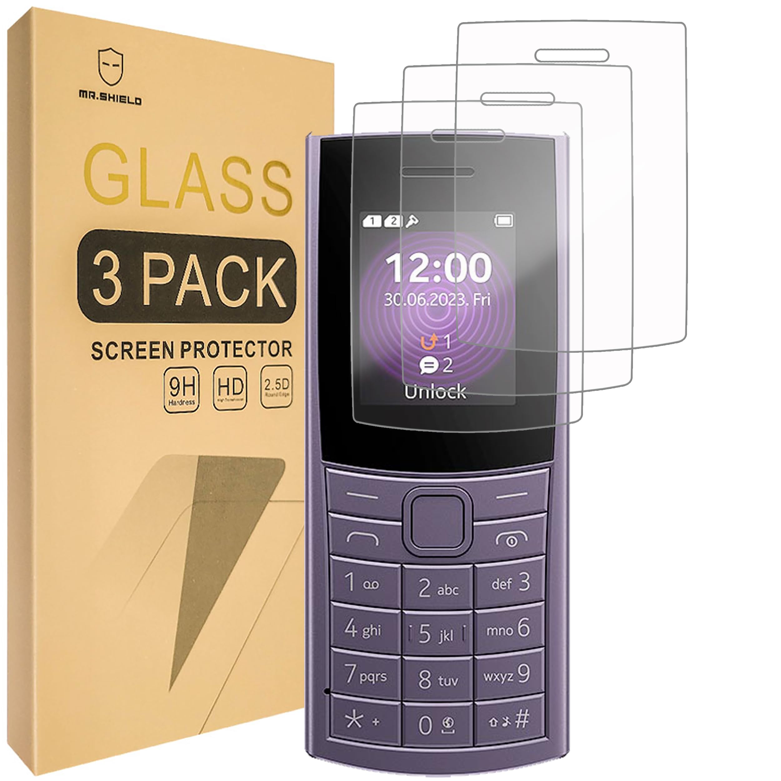 ESACMOT Pellicola protettiva in vetro temperato per Nokia 110 4G 2024, infrangibile e compatibile con custodie, durezza 9H, pellicola protettiva HD per Nokia 110 4G 2024 (2 pollici), confezione da 4